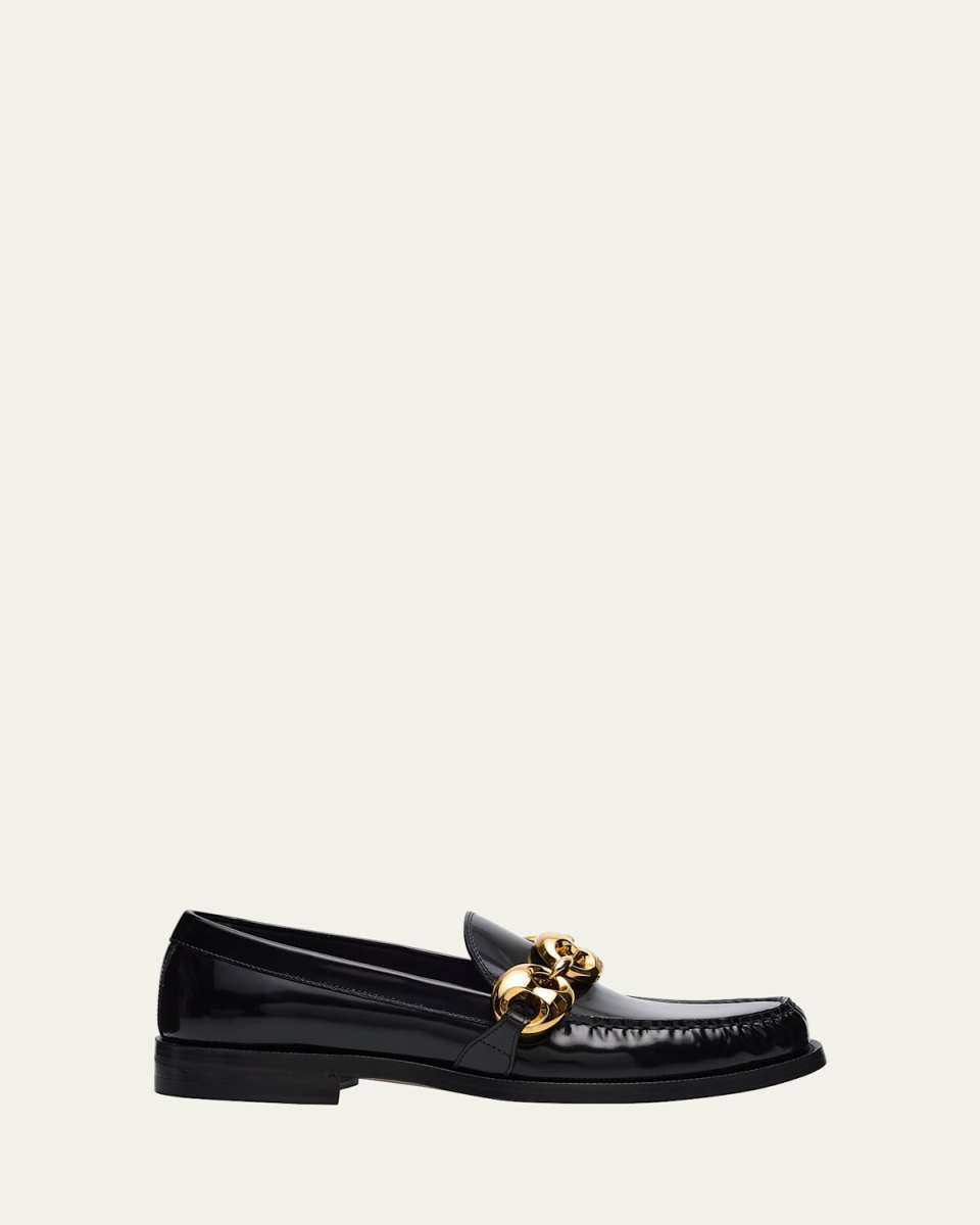 Marina Leather Chain Loafers